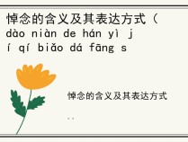 悼念的含义及其表达方式（dào niàn de hán yì jí qí biǎo dá fāng shì）