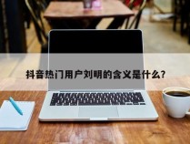 抖音热门用户刘明的含义是什么？