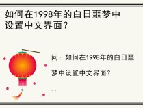 如何在1998年的白日噩梦中设置中文界面？