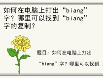 如何在电脑上打出“biang”字？哪里可以找到“biang”字的复制？
