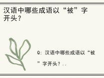 汉语中哪些成语以“被”字开头？
