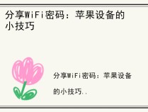 分享WiFi密码：苹果设备的小技巧