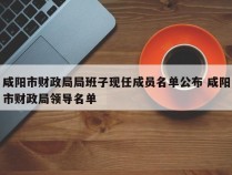 咸阳市财政局局班子现任成员名单公布 咸阳市财政局领导名单