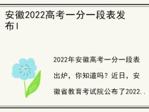 安徽2022高考一分一段表发布l