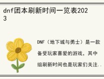 dnf团本刷新时间一览表2023