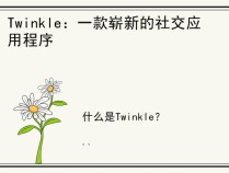 Twinkle：一款崭新的社交应用程序
