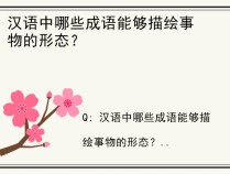 汉语中哪些成语能够描绘事物的形态？