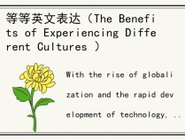 等等英文表达（The Benefits of Experiencing Different Cultures ）