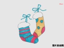 如何绘制可爱的圣诞袜？
