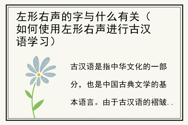 左形右声的字与什么有关（如何使用左形右声进行古汉语学习）.jpg