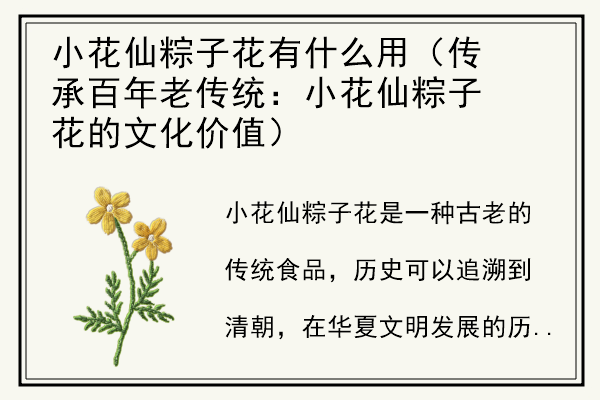 小花仙粽子花有什么用（传承百年老传统：小花仙粽子花的文化价值）.jpg