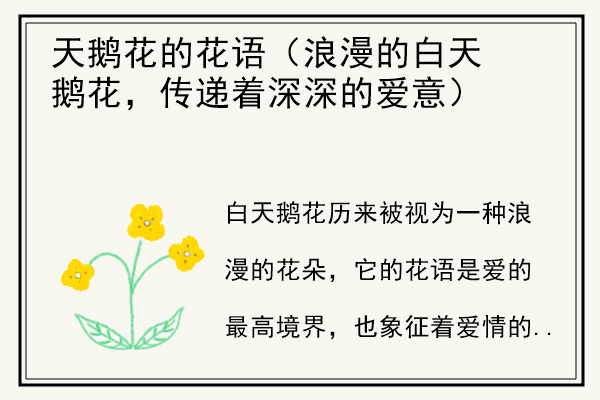 天鹅花的花语（浪漫的白天鹅花，传递着深深的爱意）.jpg