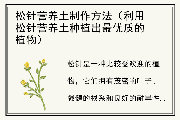 松针营养土制作方法（利用松针营养土种植出最优质的植物）.jpg
